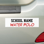 Waterpolo - creëer je eigen schoolgeest bumpersticker (Op auto)