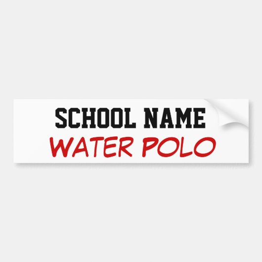 Waterpolo - creëer je eigen schoolgeest bumpersticker (Voorkant)