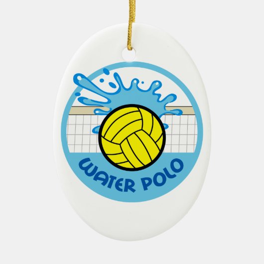 WATERPOLO NET SPLASH KERAMISCH ORNAMENT (Voorkant)