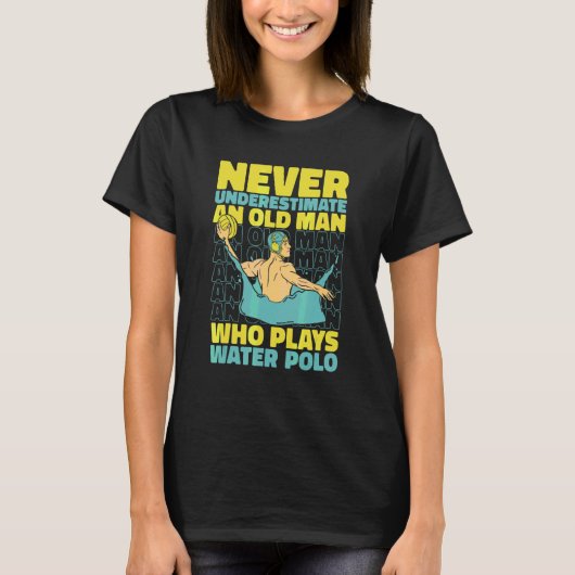 Waterpolo Oude Man T-shirt (Voorkant)