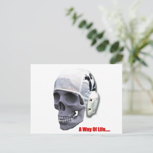 waterpolo-schedel briefkaart (Staand voorkant)