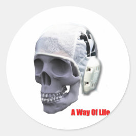 waterpolo-schedel ronde sticker