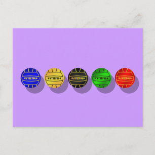 Waterpolo-spelers en waterpolo-spelers briefkaart