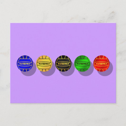 Waterpolo-spelers en waterpolo-spelers briefkaart (Voorkant)