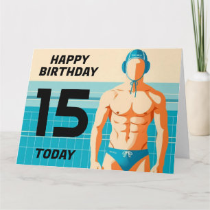 Waterpolo, UWH, UWR Player Verjaardag Kaart