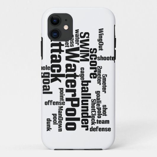 Waterpolo Word Cloud Phone Case (Achterkant)
