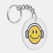 Waterpolobal met hoofdtelefoonsleutelketting sleutelhanger (Voorkant Links)