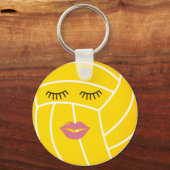 Waterpolobal met lips en gestormd sleutelhanger (Voorkant)