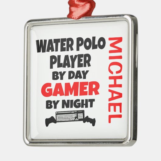 Waterpolospeler houdt van het spelen van videospel metalen ornament (Links)