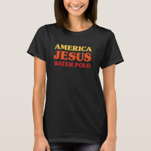 Waterpolospeler Ik hou van waterpolo Amerika Jezus T-shirt