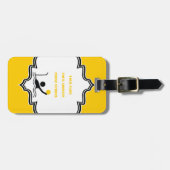 Waterpolospeler zwart silhouet, aangepast bagagelabel (Voorkant horizontaal)