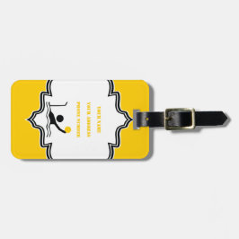 Waterpolospeler zwart silhouet, aangepast bagagelabel