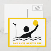 Waterpolospeler zwart silhouet, aangepast briefkaart (Voorkant / Achterkant)