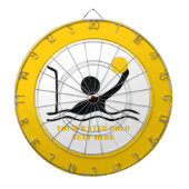 Waterpolospeler zwart silhouet, aangepast dartbord (Voorkant)