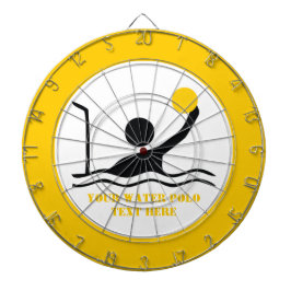 Waterpolospeler zwart silhouet, aangepast dartbord