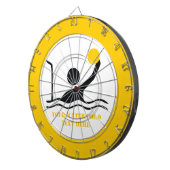 Waterpolospeler zwart silhouet, aangepast dartbord (Voorkant Rechts)