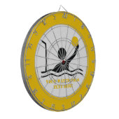 Waterpolospeler zwart silhouet, aangepast dartbord (Voorkant Links)