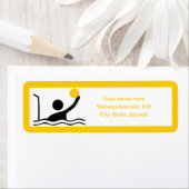 Waterpolospeler zwart silhouet, aangepast etiket (Insitu)