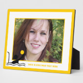 Waterpolospeler zwart silhouet, aangepast fotoplaat (Zijkant)