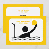 Waterpolospeler zwart silhouet, aangepast kaart (Voorkant / Achterkant)