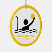 Waterpolospeler zwart silhouet, aangepast keramisch ornament (Rechts)