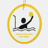 Waterpolospeler zwart silhouet, aangepast keramisch ornament (Links)