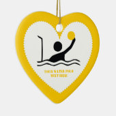 Waterpolospeler zwart silhouet, aangepast keramisch ornament (Rechts)