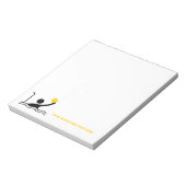 Waterpolospeler zwart silhouet, aangepast notitieblok (Linkerzijde)