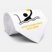 Waterpolospeler zwart silhouet, aangepast stropdas (Opgerold)