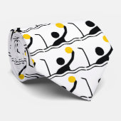 Waterpolospeler zwart silhouet, aangepast stropdas (Opgerold)