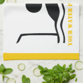 Waterpolospeler zwart silhouet, aangepast theedoek (Gevouwen)