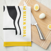 Waterpolospeler zwart silhouet, aangepast theedoek (Quarter Fold)