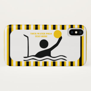 Waterpolospeler zwarte silhouette gele strepen Case-Mate iPhone case