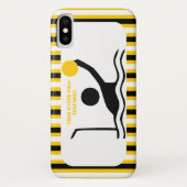 Waterpolospeler zwarte silhouette gele strepen Case-Mate iPhone case (Achterkant)