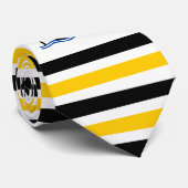 Waterpolospeler zwarte silhouette gele strepen stropdas (Opgerold)