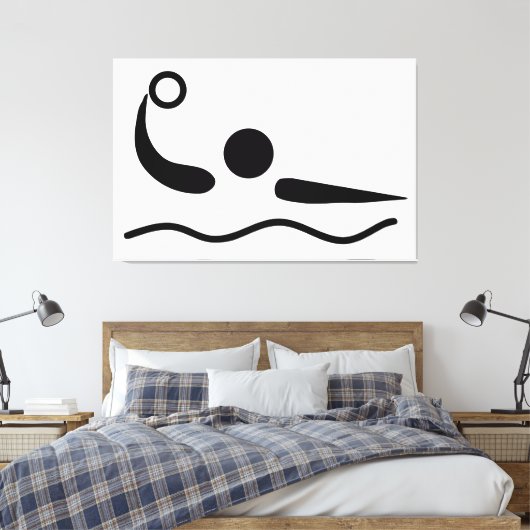 Waterpolowaterfotogram Canvas Afdruk (Insitu (Slaapkamer))