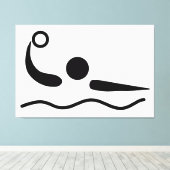 Waterpolowaterfotogram Canvas Afdruk (Insitu (Houten vloer))