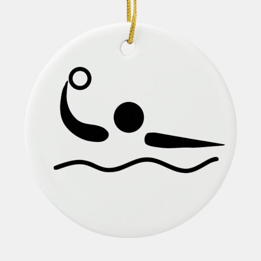 Waterpolowaterfotogram Keramisch Ornament (Voorkant)