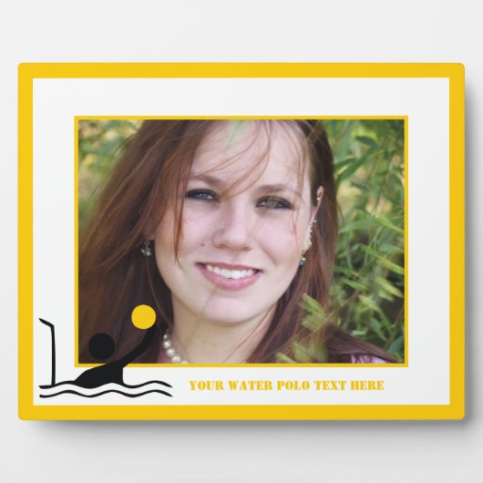 Waterpolspeelster zwarte silhouet aangepast fotoplaat (Voorkant)