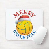 Waterpoly kerstbal met Santa Hat Muismat (Met muis)