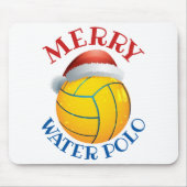 Waterpoly kerstbal met Santa Hat Muismat (Voorkant)
