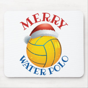 Waterpoly kerstbal met Santa Hat Muismat