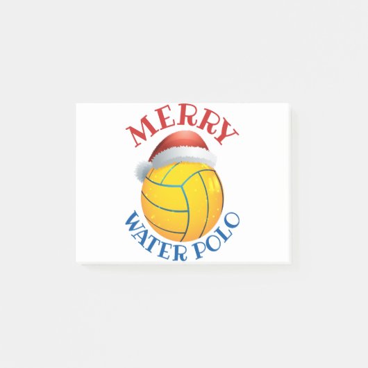 Waterpoly kerstbal met Santa Hat Post-it® Notes (Voorkant)