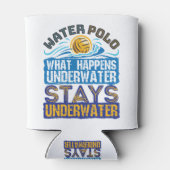 Waterpoly wat er onder water gebeurt blikjeskoeler (Achterkant)