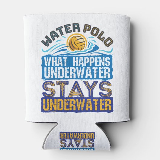 Waterpoly wat er onder water gebeurt blikjeskoeler (Achterkant)