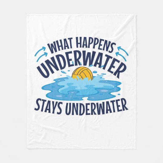 Waterpoly wat er onder water gebeurt fleece deken (Voorkant)