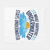 Waterpoly wat er onder water gebeurt fleece deken (Voorkant (Horizontaal))