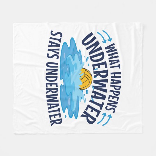 Waterpoly wat er onder water gebeurt fleece deken (Voorkant (Horizontaal))