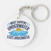 Waterpoly wat er onder water gebeurt sleutelhanger (Achterkant)