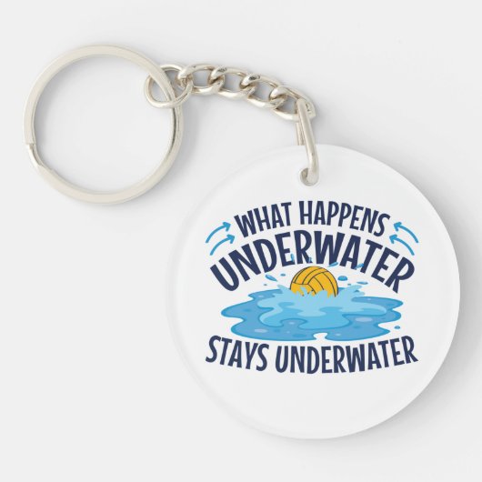 Waterpoly wat er onder water gebeurt sleutelhanger (Voorkant)